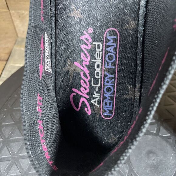 Skechers Womens Size 9 Cleo Ballet Flats Shoes Black Knit Stretch Fit Slip On - Picture 6 of 10